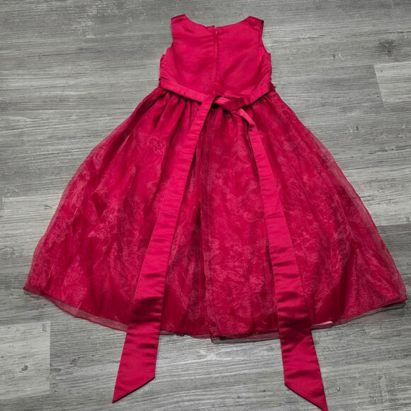 Cinderella Red Sleeveless Beaded Holiday Formal Girl's Dress - Picture 4 of 10